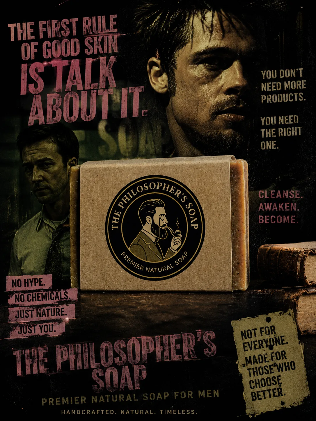 The Philosopher's Soap concept campaign artwork